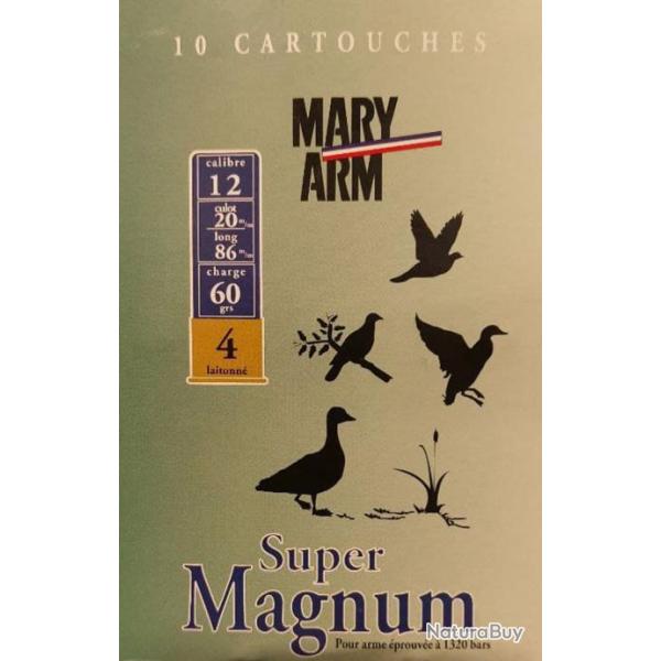 Cartouches MARY ARM SUPER MAGNUM - Cal 12/86 60gr N4 X10