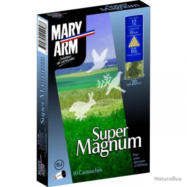 Cartouches MARY ARM SUPER MAGNUM - Cal 12/89 60gr N4 X10