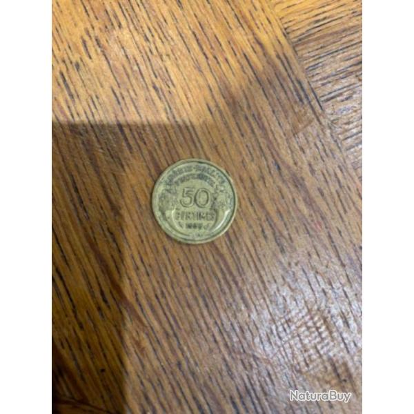 1 pice de 50 centimes de francs de 1938