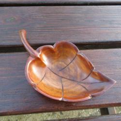 VINTAGE - Ancien Vide-poche/Coupelle feuille en bois (XXé)