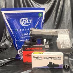 Pack laser prêt a tirer Pistolet Blowback - PT24/7 G2 TAURUS - Airsoft 6MM - Cybergun