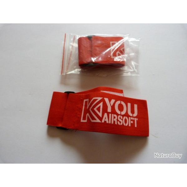 10 Brassards de jeu KYOU Airsoft paintball rouge  Largeur 5 x45 cm *NEUF*