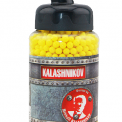 Biberon de billes Kalashnikov 0,12g - 2000 BBs / Jaune - Cybergun