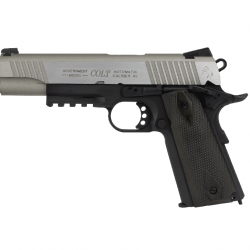 Colt 1911 Rail Gun GBB CO2 - Noir & Silver - Cybergun/KWC