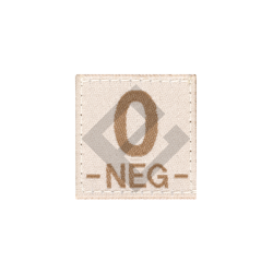 Patch groupe sanguin O Neg - Desert - Clawgear