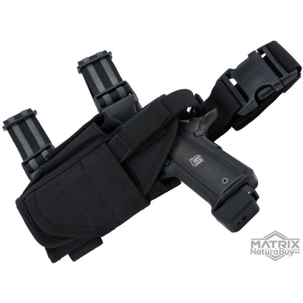 Holster de cuisse universel tactique Tornado pour gaucher - Noir - Matrix