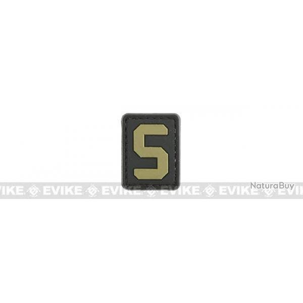 Patch PVC "S" - Noir & Tan - Evike