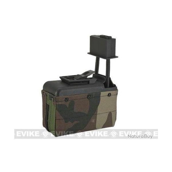 Ammobox 1500 BBs pour M249 AEG - Woodland - A&K