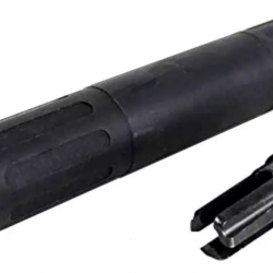 Silencieux QD type SR7 avec cache-flamme pour filetage 14mm CCW - Aluminium & Acier / Noir - 5KU