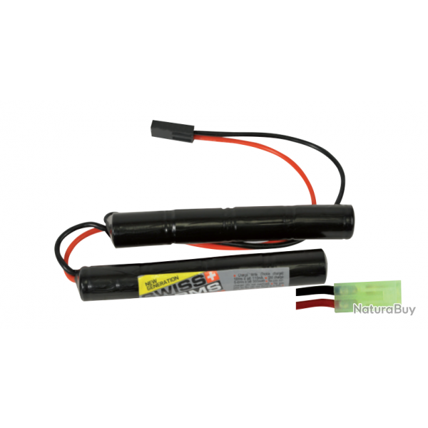 Batterie NiMH 9,6V 1600mAh type SOPMOD - Tamiya Mini - Swiss Arms