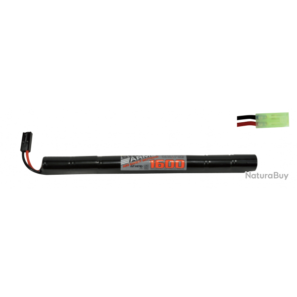 Batterie NiMH 9,6V 1600mAh type Stick - Tamiya Mini - Swiss Arms