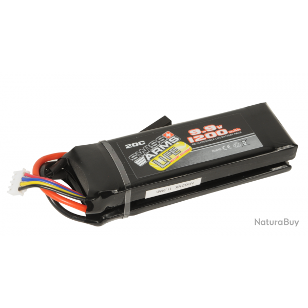 Batterie LiFePo 9,9V 1200mAh 20C type pack - Tamiya Mini - Swiss Arms