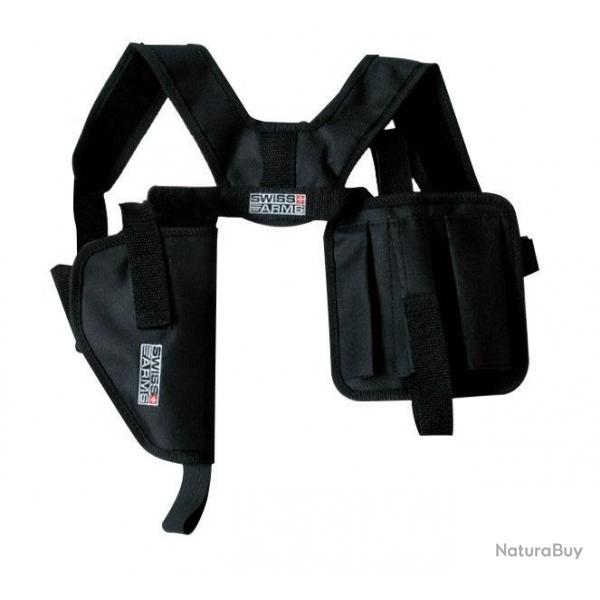 Holster d'paule horizontal avec porte-chargeurs - Noir - Swiss Arms