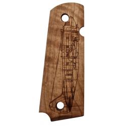 Plaquettes bois bombardier pour 1911 - Cybergun