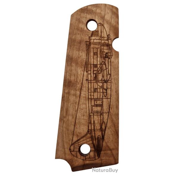 Plaquettes bois bombardier pour 1911 - Cybergun