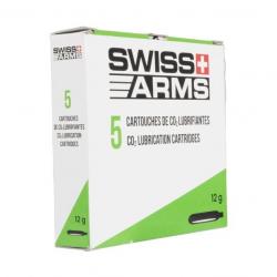 Boite de 5 - Cartouches de CO2 12g - Avec silicone - Swiss Arms