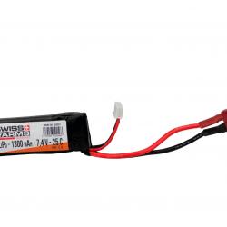 Batterie LiPo 7,4V 1300mAh 25C type Pack - T-Dean - Swiss Arms