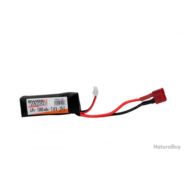 Batterie LiPo 7,4V 1300mAh 25C type Pack - T-Dean - Swiss Arms