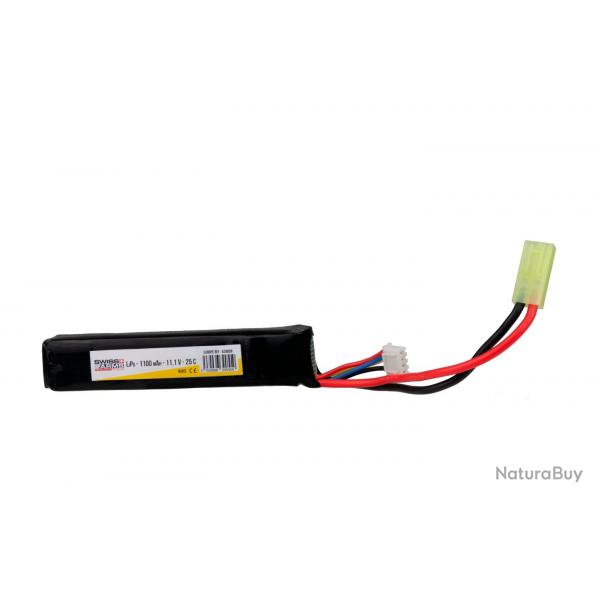 Batterie LiPo 11,1V 1100mAh 25C type Stick - Tamiya Mini - Swiss Arms