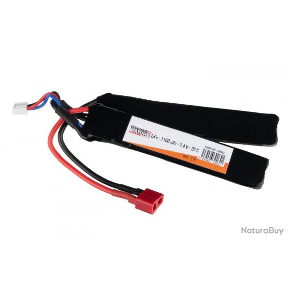 Batterie LiPo 7,4V 1100mAh 25C type Double Stick - T-Dean - Swiss Arms