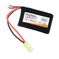 Batterie LiPo 7,4V 1600mAh 25C type Pack - Tamiya mini - Swiss Arms