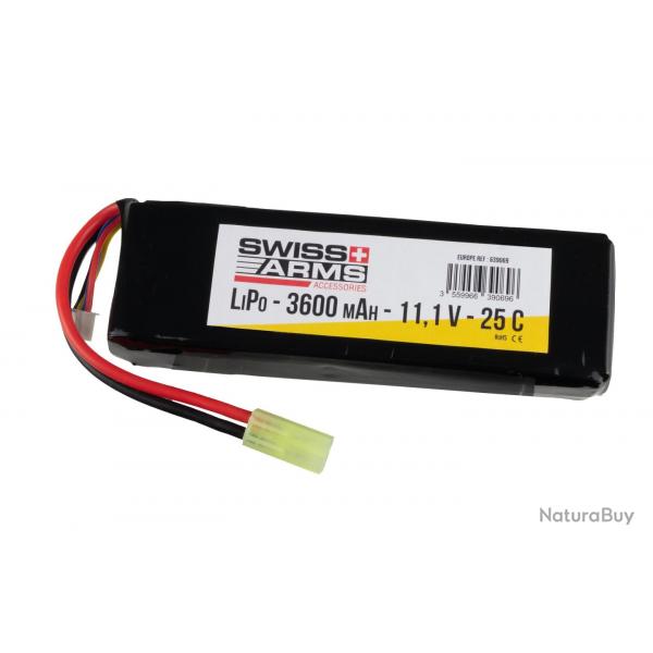Batterie LiPo 11,1V 3600mAh 25C type Pack - Tamiya mini - Swiss Arms