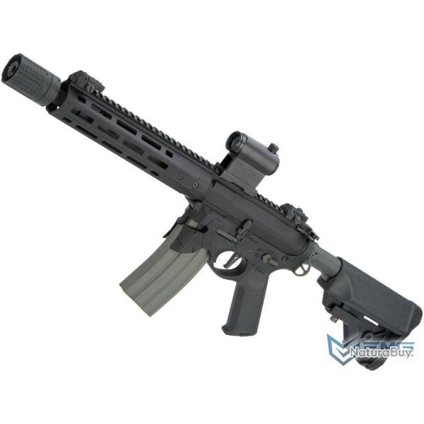 Sharps Bros. M4 "Overthrow" SBR 12" AEG avec poigne moteur Slim - Noir - EMG/Ares