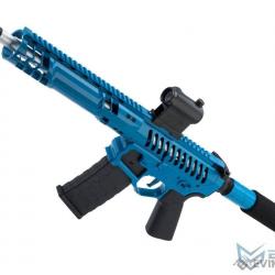 F-1 Firearms SBR AEG avec crosse Tron - Version 350 fps / Bleu & Noir - EMG/APS