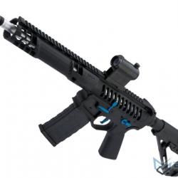 F-1 Firearms SBR AEG avec crosse RS3 - Version 350 fps / Noir & Bleu - EMG/APS