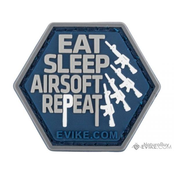 PVC "Eat Sleep Airsoft Repeat" - Evike/Hex Patch