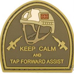 Patch PVC Casque "Keep Calm and Tap Forward Assist" - Coyote Brown - Matrix