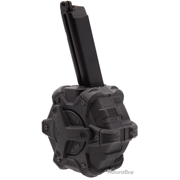 Chargeur Drum 350 billes VX7 & VX9 Precut Accostons - Noir - AW Custom