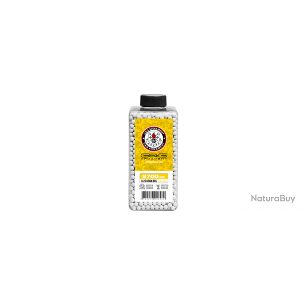 Bouteille de billes Perfect 0,25g - 2700 BBs / Blanc - G&G