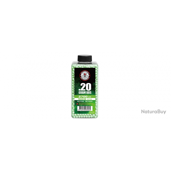 Bouteille de billes Traçantes 0.20g - 2700 BBs / Vert - G&G