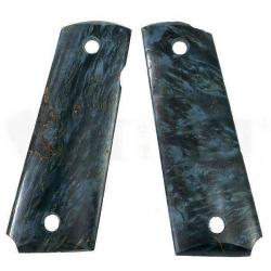 Set de grips "Stabilized" pour 1911 GBB - Bois véritable / Bleu - 5KU