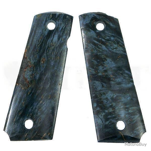 Set de grips "Stabilized" pour 1911 GBB - Bois vritable / Bleu - 5KU