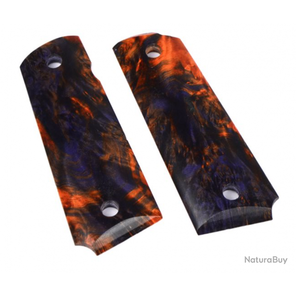 Set de grips "Stabilized" pour 1911 GBB - Bois vritable / Orange - 5KU