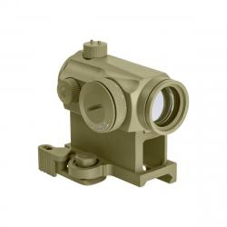 Viseur point rouge type Micro T1 avec mount low - Tan - JJ Airsoft