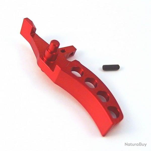 Queue de dtente courbe en aluminium CNC - Rouge - JeffTron