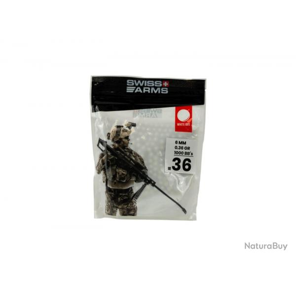 Sachet de billes 0,36g - 1000 BBs / Blanc - Swiss Arms