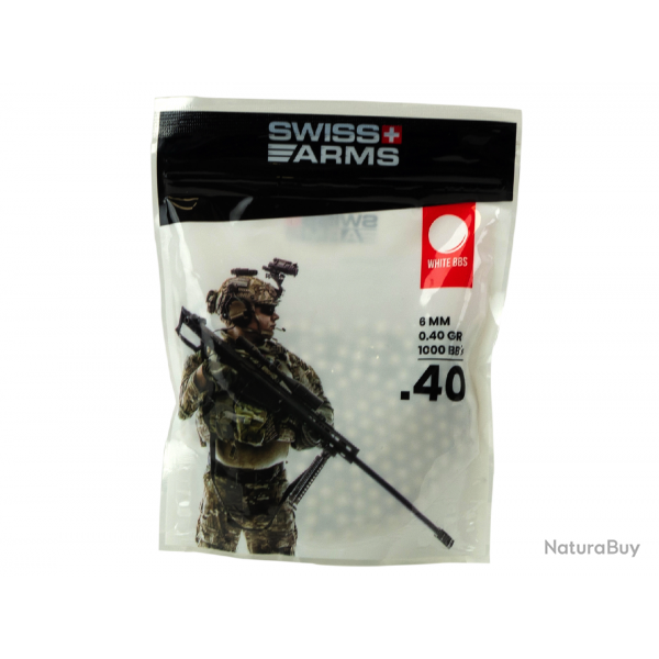 Sachet de billes 0,40g - 1000 BBs / Blanc - Swiss Arms