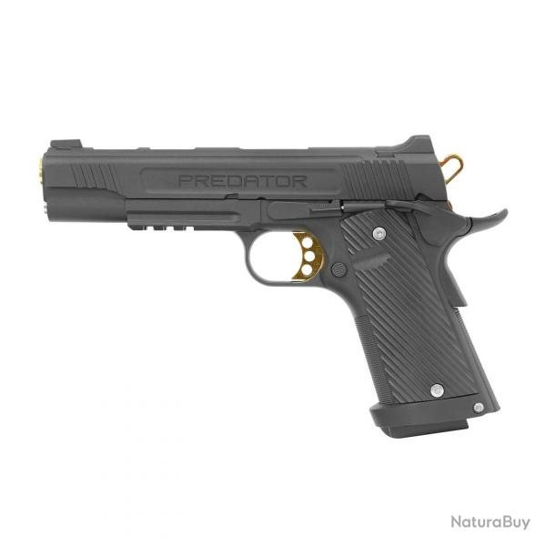 1911 Predator Tactical Shrike II Rail custom GBB - Noir & Gold - King Arms