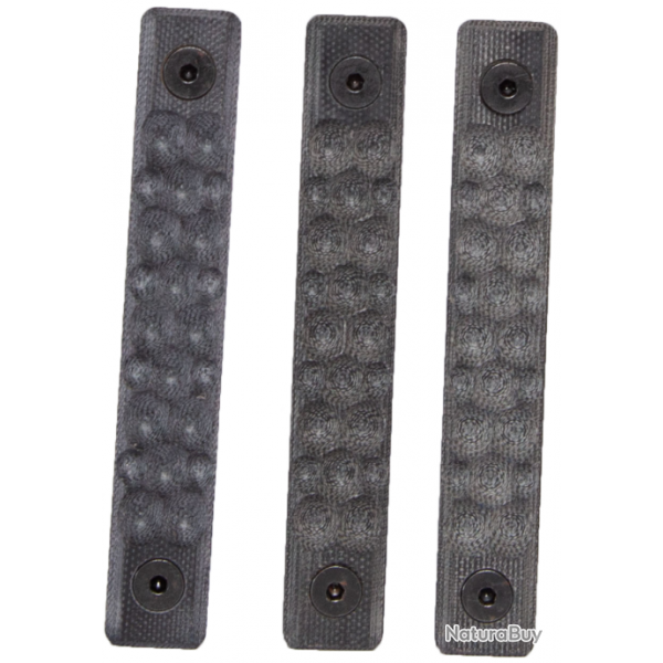 Set de 3 - Grip Panels Honeycomb 5 Slots pour KeyMod - Type 1 / Fibre de verre G10 - Gris - King Arm