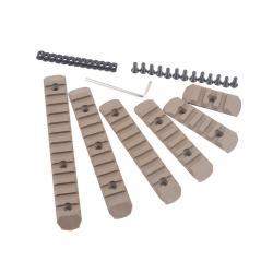 Set de 6 rails Picatinny pour M-LOK & KeyMod - Polymère / Dark Earth - MP