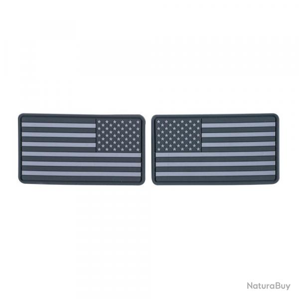 Patch USA Large Flag (set - 2pcs.) - PVC / Gris - Helikon