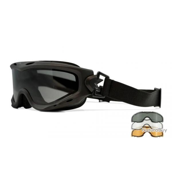 Masque de Protection Spear Dual - Verres Transparent, Fum et Orange/Noir - Wiley X