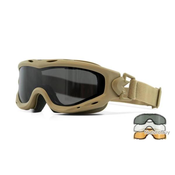 Masque de Protection Spear Dual - Verres Transparent, Fum et Orange/Dark Earth - Wiley X