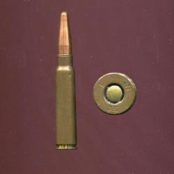 7.65 x 53 Mauser Belge - TRES RARE propulsive DBT - balle tronconique en cuivre pointe arrondie