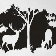 Autocollant Voiture Tête De Cerf – Décor Chasseur, Nature – Film Haute Qualité Oracal, 41 X 24 Cm