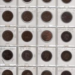 lot de 20 piéces de 10 centimes de 1854 a 1917 - dates toutes différentes